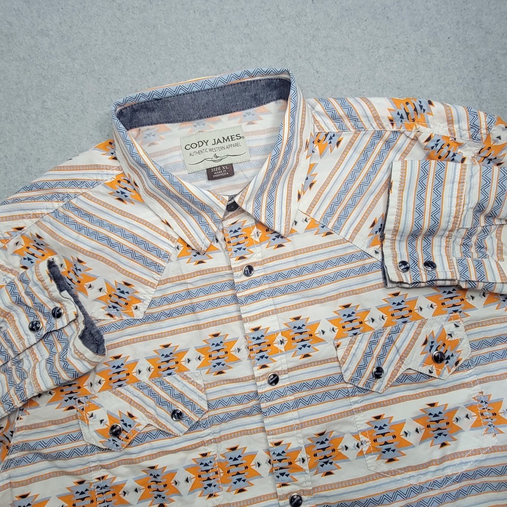 Cody James Pear Snap Shirt Men's  XL Multicolor Aztec Long Sleeve Western Cowboy